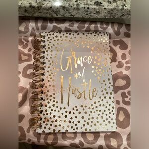 Grace and Hustle Gold and White Notebook - BRAND NEW